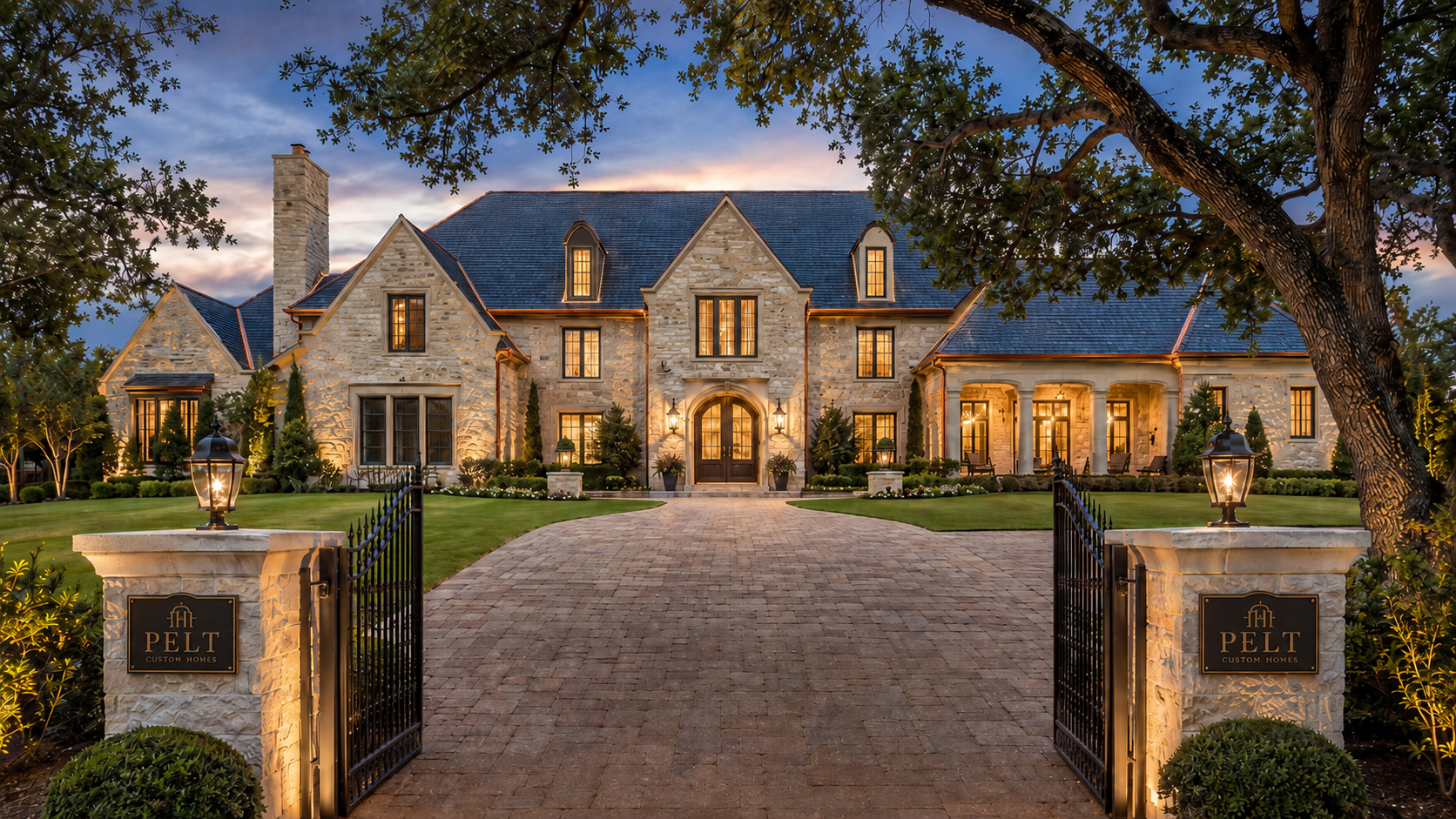 Custom estate home with gated entry in Southlake Texas by Pelt Custom Homes