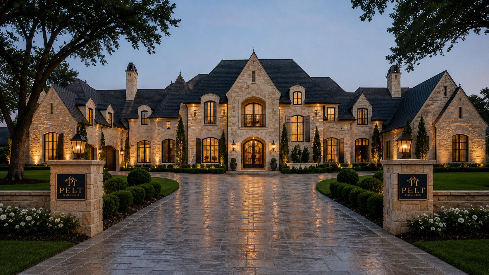 Estate-scale custom home built by Pelt Custom Homes in Southlake Texas